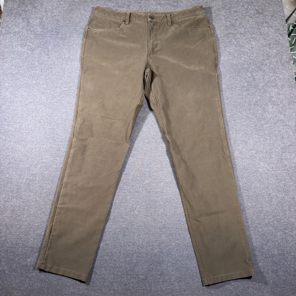 Lululemon ABC Pant Mens 36x32 Brown Canvas Utility Casual Trousers Chino